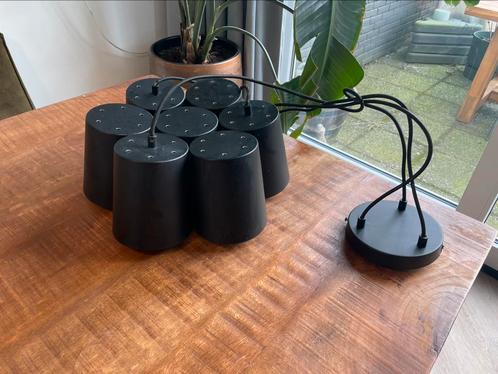 Moderne cluster hanglamp zwart met matglas, Huis en Inrichting, Lampen | Hanglampen, Gebruikt, Ophalen