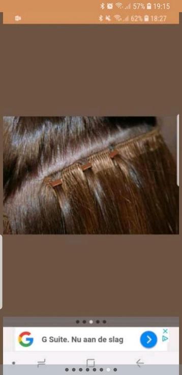 Hairextensions  weave plaatsen. Ook tape extensions  beschikbaar voor biedingen