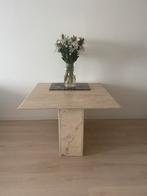 Travertin marmeren eettafel 110x110cm, Huis en Inrichting, Tafels | Eettafels, Ophalen, Japandi, Vierkant, Zo goed als nieuw