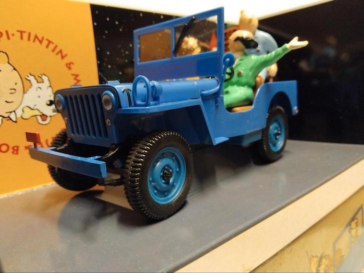Willys Jeep Tin Tin Kuifje Adventures figuren Hapax 1:18 KRD, Hobby en Vrije tijd, Modelauto's | 1:18, Zo goed als nieuw, Auto