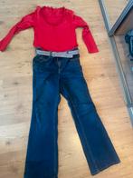 Set kleding jeans flared en rode blouse 42/44 xl, Ophalen of Verzenden, Zo goed als nieuw, Overige kleuren
