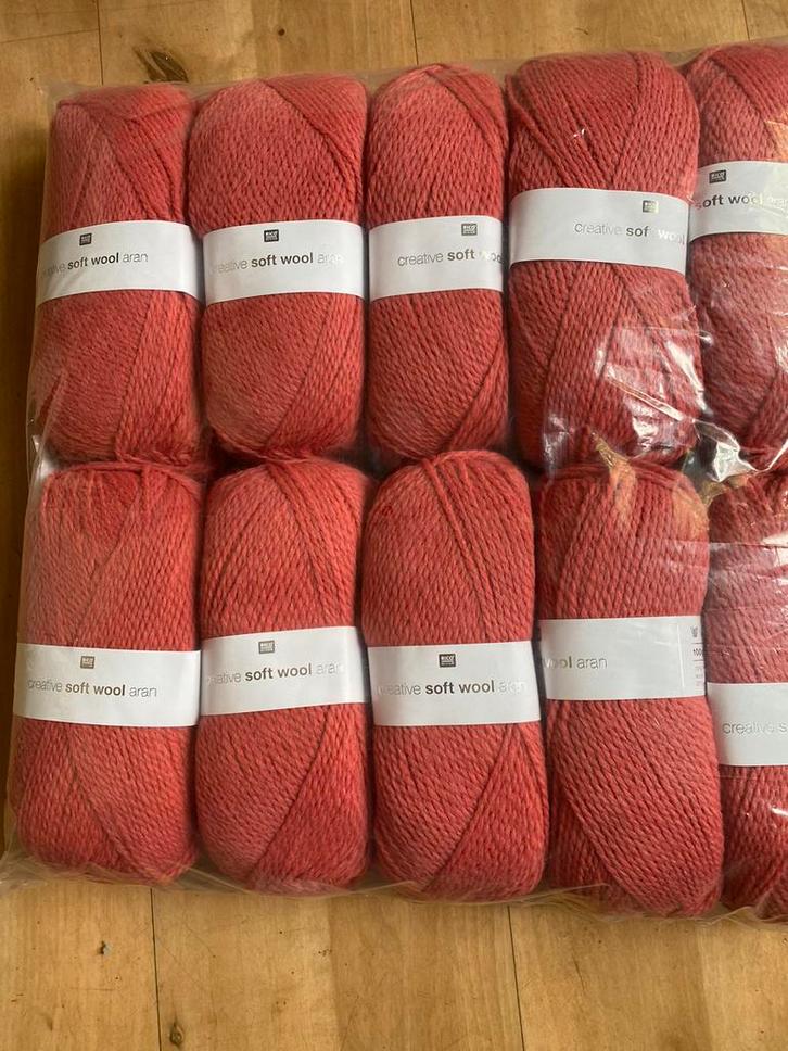 Rico soft wool aran- 15 st. a 100 gr=300 m (1 koop), Hobby en Vrije tijd, Breien en Haken, Nieuw, Breien of Haken, Wol of Garen