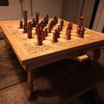 Prachtig houtsnijwerk schaakspel, Antiek en Kunst, Ophalen of Verzenden