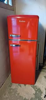 Retro Amica Koelvriescombinatie - Rood, Witgoed en Apparatuur, Koelkasten en IJskasten, 150 tot 200 liter, Gebruikt, Ophalen of Verzenden