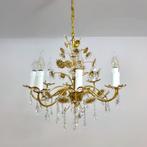 Palwa kroonluchter kristal met bloemen, 70's mid century, Ophalen of Verzenden, Gebruikt, Glas