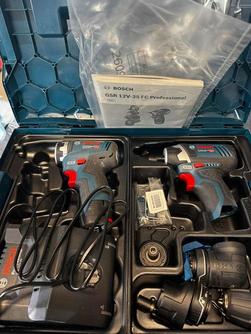 Bosch Blauw GSR 12V-35 FC + Bosch Blauw GDR 12V-105 set, Doe-het-zelf en Verbouw, Gereedschap | Boormachines, Nieuw, Boor- en Schroefmachine