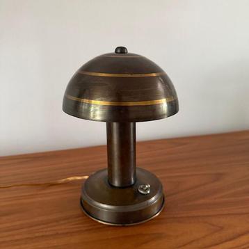 Tafellamp, Art Deco, Italiaans, mushroom, koper, vintage, beschikbaar voor biedingen