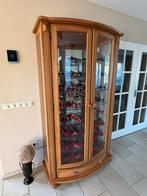 Eiken vitrinekast met verlichting, Huis en Inrichting, Kasten | Vitrinekasten, Ophalen, Glas, 100 tot 150 cm, Zo goed als nieuw