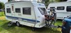 Hobby 450 UF, Mover, Rondzit, Vastbed, Luifel, Fietsendrager, Caravans en Kamperen, Caravans, Schokbreker, Rondzit, Hobby, Dwarsbed