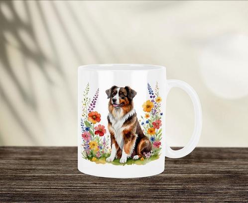 Australian Shepherd Aquarel mok, Huis en Inrichting, Keuken | Servies, Nieuw, Ophalen of Verzenden