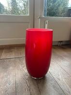 Grote rode vaas glas, Huis en Inrichting, Ophalen, Minder dan 50 cm, Rood, Glas