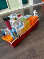 Houten speelgoed schip met kraan, Ophalen, Zo goed als nieuw, Overige typen