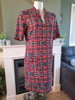 Caroline Biss rood groene blauwe jurk zakken 40 Gratis Verz., Maat 38/40 (M), Verzenden, Zo goed als nieuw, Knielengte