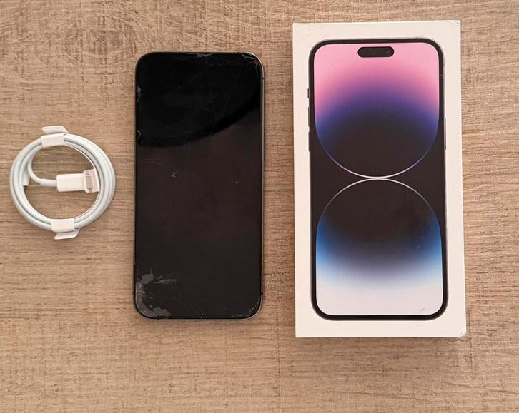 iPhone 14 Pro Max - Deep Purple - Schade, Telecommunicatie, Mobiele telefoons | Apple iPhone, Gebruikt, 128 GB, Zonder abonnement