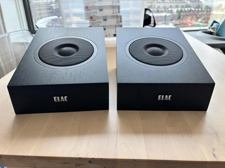 Elac Debut 2.0 Atmos Add-on Speaker - DA42-BK (2 stuks!), Audio, Tv en Foto, Luidsprekers, Gebruikt, Front, Rear of Stereo speakers