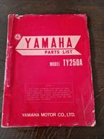YAMAHA TY250A 1973 ONDERDELEN BOEK PARTS LIST MANUEL TY250, Motoren, Ophalen of Verzenden, Yamaha