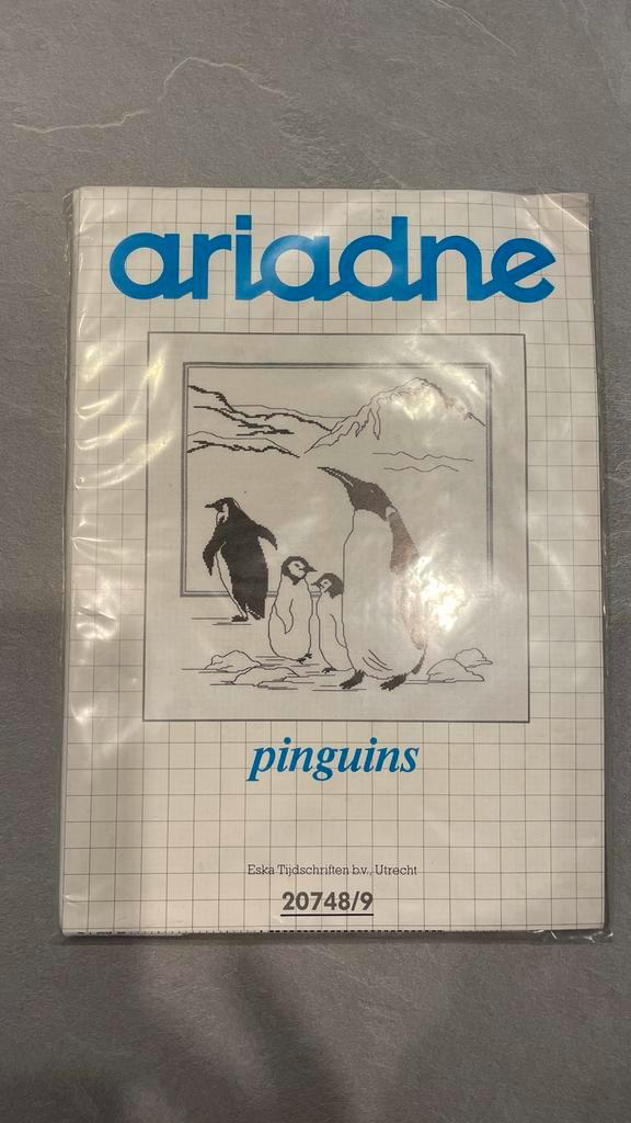 Compleet Ariadne Borduurpakket - Pinguïns, Hobby en Vrije tijd, Borduren en Borduurmachines, Nieuw, Borduurpakket, Handborduren