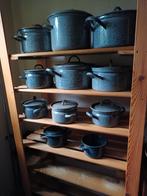 grijs gewolkte pannen, Antiek en Kunst, Antiek | Emaille, Ophalen