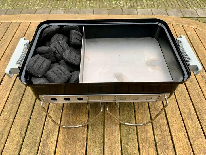 Offset Plaat voor Weber Go-Anywhere BBQ, Tuin en Terras, Houtskoolbarbecues, Zo goed als nieuw, Verzenden