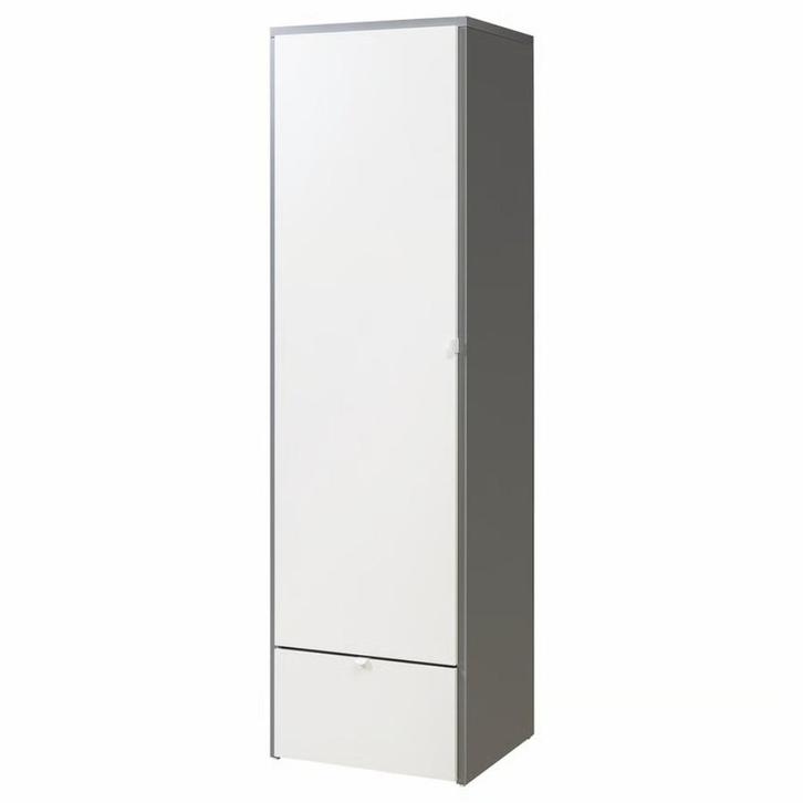 Ikea Visthus kledingkast met lade (grijs/wit), Huis en Inrichting, Kasten | Kledingkasten, Zo goed als nieuw, 200 cm of meer, 50 tot 100 cm