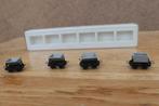 4 x Roco Minitrains 34500/1 H0e smalspoor grind kolen wagen, Gelijkstroom, Wagon, Ophalen of Verzenden, Zo goed als nieuw