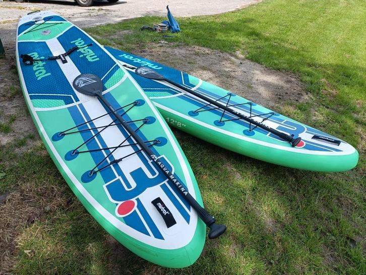 Opblaasbare SUPs, 2 complete sets en elektrische pomp, Watersport en Boten, Suppen, Zo goed als nieuw, SUP-boards, Ophalen