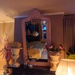 Mooi grote Franse kuif spiegel geslepen glas kuifspiegel, Ophalen of Verzenden, Rechthoekig