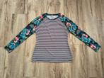 Mooi zwart wit gestreept bloemetjes surfshirt, UV shirt, L., Overige typen, Ophalen of Verzenden, Onb, Onb