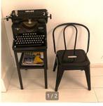 Zwarte metalen design kinderstoeltje - 30cm, Huis en Inrichting, Stoelen, Ophalen, Gebruikt, Zwart, Metaal