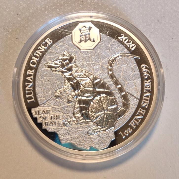 Rwanda Ruanda 50 Frank 2020 Proof "Year ofthe Rat " Lunar, Postzegels en Munten, Munten | Afrika, Setje, Overige landen, Zilver