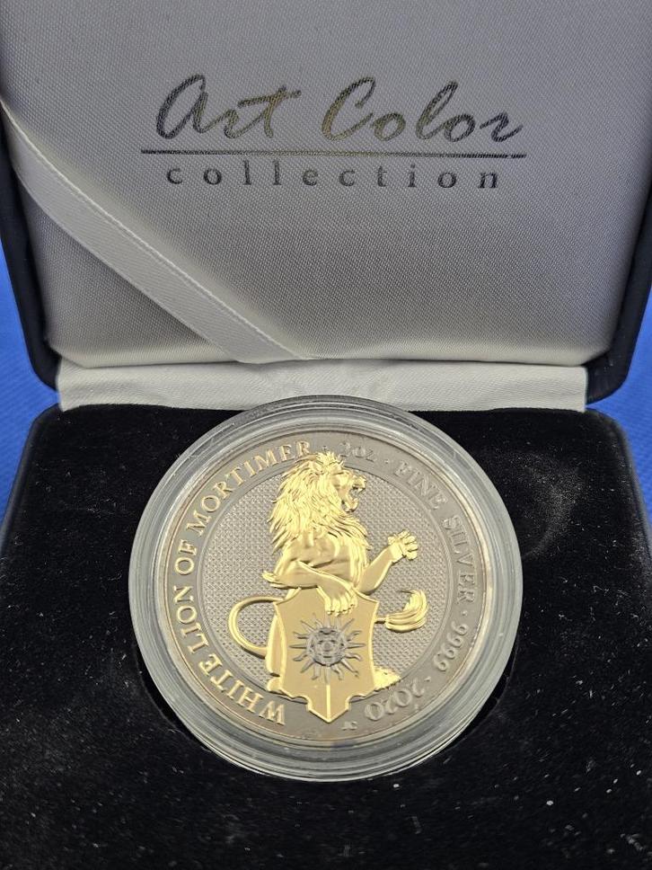 (9750 ) ENGLAND QUEENS BEAST  LION OF MORTIMER  TWO OUNCE, Postzegels en Munten, Munten | Europa | Niet-Euromunten, Setje, Overige landen