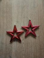 2 Rode glitter kerststerren, Ophalen of Verzenden, Zo goed als nieuw