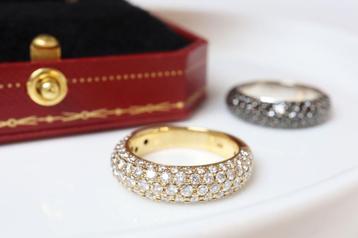 18 Karaat Gouden Ring Met 1.00 Ct Diamanten Pavé beschikbaar voor biedingen
