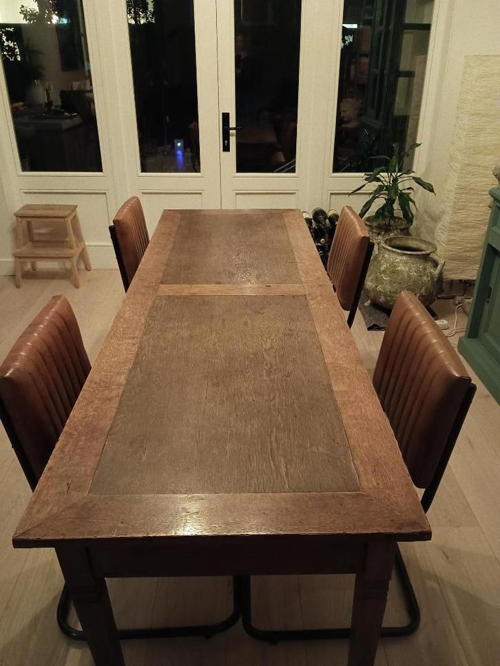 tafel, Huis en Inrichting, Tafels | Eettafels, Gebruikt, 50 tot 100 cm, 200 cm of meer, Vijf personen of meer, Rechthoekig, Eikenhout