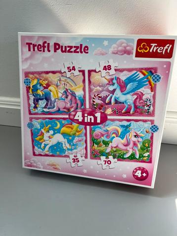 Leuke meisjes puzzel 4 in 1, eenhoorn puzzel  beschikbaar voor biedingen