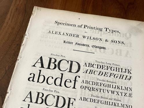 Type specimen Alexander Wilson 1819, Boeken, Kunst en Cultuur | Fotografie en Design, Gelezen, Overige onderwerpen, Ophalen of Verzenden