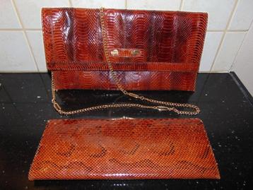 Vintage handtas met clutch in slang Luis Esteve beschikbaar voor biedingen
