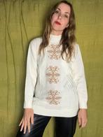 Vintage trui - crème / wit - patroon 36 - 38, Kleding | Dames, Truien en Vesten, Wit, Ophalen of Verzenden, Vintage, Maat 36 (S)
