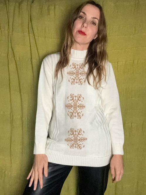 Vintage trui - crème / wit - patroon 36 - 38, Kleding | Dames, Truien en Vesten, Gedragen, Maat 36 (S), Wit, Ophalen of Verzenden