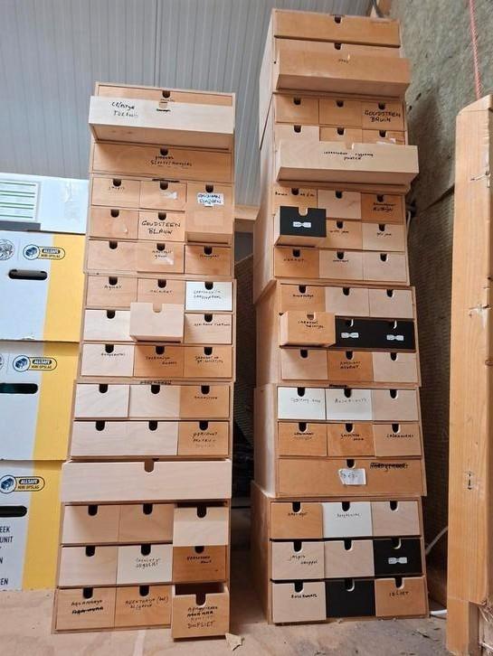 11 x houten ladekast ladekasten, Hobby en Vrije tijd, Knutselen, Gebruikt, Ophalen