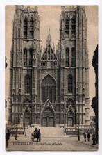 Bruxelles Eglise Sainte-Gudule kerk paard wagen 1907 België, Gelopen, Brussel (Gewest), Ophalen of Verzenden, Voor 1920