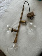 Gouden Messing Plafondlamp met Glazen Bollen, Ophalen, Zo goed als nieuw, Glas, Minder dan 50 cm