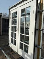 Kozijn met dubbele tuindeuren, Ophalen of Verzenden, Glas, 120 cm of meer, 215 cm of meer
