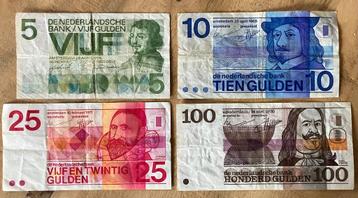 serie Erflaters (5, 10, 25 en 100 gulden) 1 beschikbaar voor biedingen