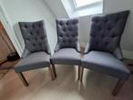3 grijze stoelen voor aan eettafel, Huis en Inrichting, Stoelen, Ophalen, Gebruikt, Grijs, Drie
