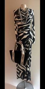 Maxi stretch jurk zebra zwart wit 38, Maat 38/40 (M), Verzenden, Zwart, Zo goed als nieuw