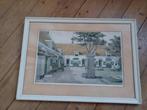Gesigneerde ets Hofje van Loo Haarlem - A. C. van Hemert, Antiek en Kunst, Ophalen of Verzenden