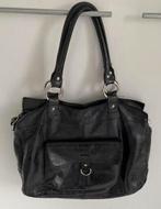 Zwarte leren tas, Sieraden, Tassen en Uiterlijk, Tassen | Damestassen, Ophalen of Verzenden, Gebruikt, Zwart, Handtas