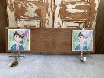 Vintage / Houten kinder - kapstokje met 2 haken / jaren 60 beschikbaar voor biedingen