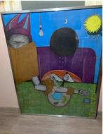 Groot schilderij 138x108 cm - Onbekende maker, Antiek en Kunst, Ophalen of Verzenden